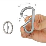 6PCS Black Carabiner Caribeaner Clip,3" Large Aluminum D Ring Shape Carabeaner with 6PCS Keyring Keychain Hook… - Image 2