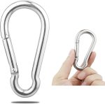Large Spring Snap Hook Carabiner, 304 Stainless Steel Heavy Duty Carabiners Clip, Stainless Steel Spring Snaps Hooks Carabiners Outdoor