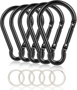 Carabiner Caribeaner Clip,Extra Large 4" Aluminum Carabeaner Keychain Hook,Spring Snap Key Chain Clip
