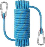 1/2 in x 32 FT Nylon/Polyester Outdoor Rope for , Swing, Boating, Marine, Floating, Fishing, Rafting, Hiking, Hunting, Tree, Rafting Blue with Hook