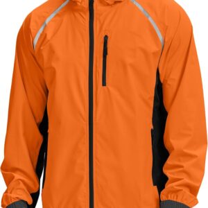 Men's Cycling Rain Jackets Waterproof Running Bike Windbreaker Lightweight Packable Hooded Jacket