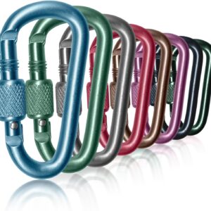 Carabiner, 2 inch D-Ring Locking Carabiner Clip, Snap Hook Sport Accessories for Outdoor Camping Hiking