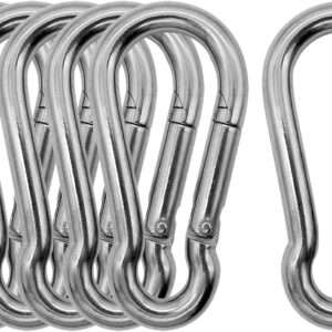 Marine Grade 316 Stainless Steel Carabiners Heavy Duty, Durable & Rust-Free Clips for Gym, Swing, Dog Leashes, Hammocks, Keychains, and More