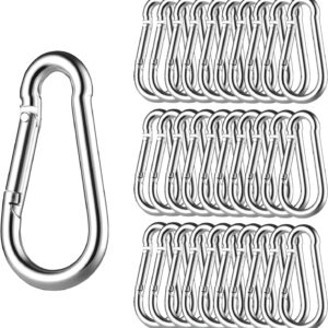 30PCS Heavy Duty Spring Snap Hook Carabiners Bulk, 3"  5/16" Galvanized Steel Quick Link Clip, 500LB Capacity for Outdoor, Gym, Hammock, Swing, Trailer Chain
