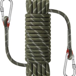 1/2 in x 32 ft Nylon/Polyester Outdoor Rope for , Swing, Boating, Marine, Floating, Fishing, Rafting, Hiking, Hunting, Tree, Rafting Arm Green with Hook