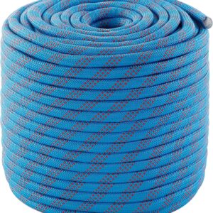 Rigging Rope Bull Rope, 1/2 Inch Outdoor 48 Strands Polyester Static Climbing Rope for Rappelling Tree Work Swing Rescue Safety Escape Hiking Camping Mountaineering Caving Emergency